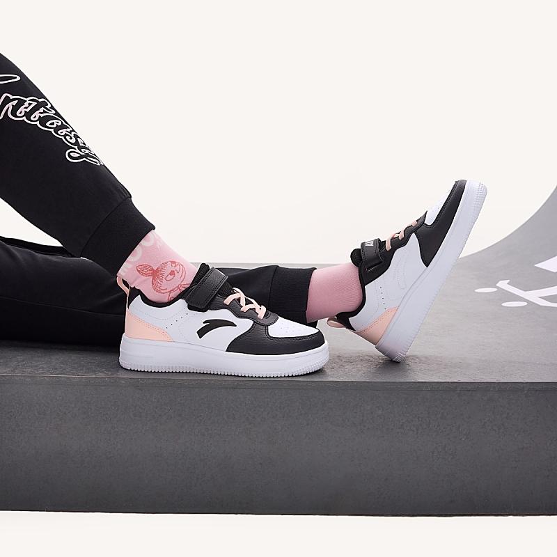 Anta Kids Comfortable Versatile Balance Low-Top Sneakers Kids Sneakers Black White Pink A332338063J-2