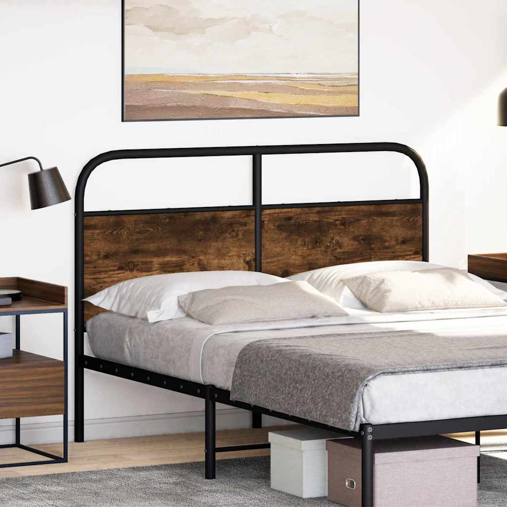 Replacement Headboard Smoked Oak 140 cm Steel and Wood Based Material