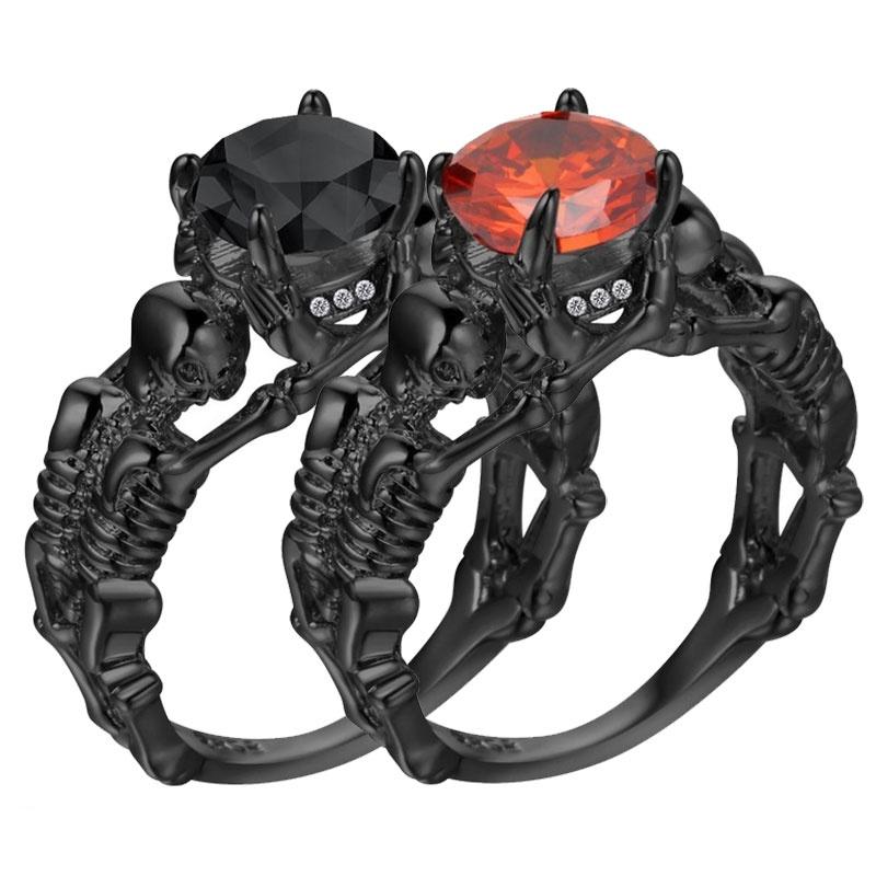 Skull Skeleton Hand CZ Ring European and American Punk Style Motor Biker Men Women Ring