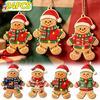 Christmas Gingerbread Man Pendants Cute Cartoon Wooden Gingerbread Man Hanging Ornaments Home Party Xmas Tree DIY Crafts Decor