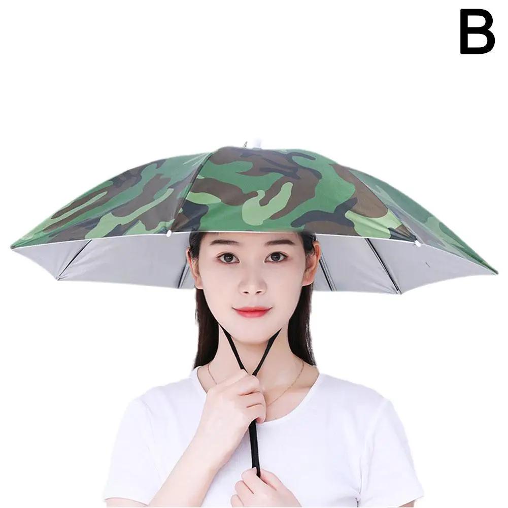 Foldable Outdoor Umbrella Hat Women Men Fishing Headwear Sun Cap Camping Fishing Headwear Cap Beach Head Hats