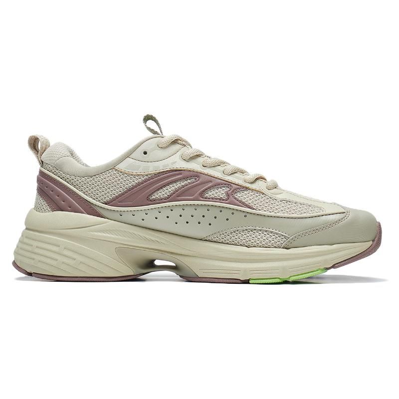 Li-Ning Yixing Lite Casual Cómodo Antideslizante Resistente al Desgaste Transpirable Zapatillas de Estilo de Vida de Caña Baja Hombre zapatilla Beige AGCT235-5