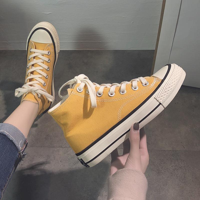 High-top canvas shoes student versatile board shoes new s women's shoes cloth shoes vulcanized shoes