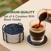 Ceramic Coasters with Matt Finish On Top & Cork Base | Coasters for Cups Set of 6 |