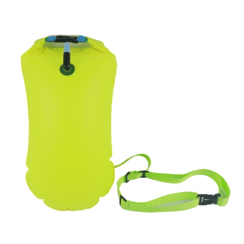 Swimming Buoy Waterproof Inflatable Dry Bag Swim Safety Float for Water Sports, Open Water Float for Swimmers Snorkelers флуоресцентный желтый