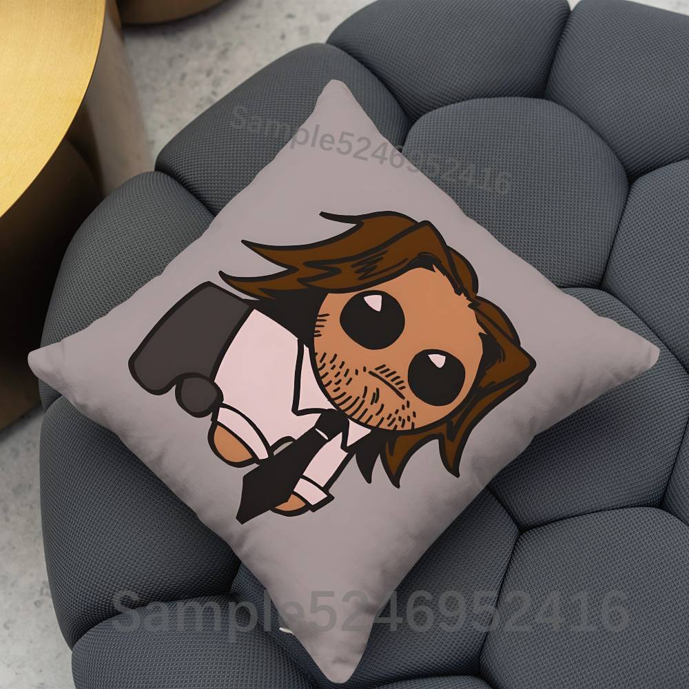 The Wolf Among Us Bigby Square Cushion Pillow Case Sofa BedroomLiving Room Backrest Multiple Sizes Washable Covers