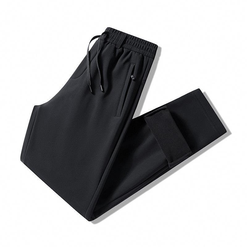 New Autumn/Winter Men's Casual Trousers: Fleece-Lined, Thickened, Warm-Weather Trousers Loose-Fit, Cuffed, Straight-Leg Sports Trousers for Men
