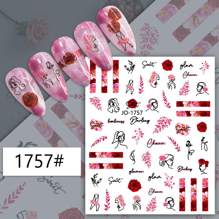 3D Colorful Flower Nail Art Stickers - Sunflower & Rose Self-Adhesive Decals