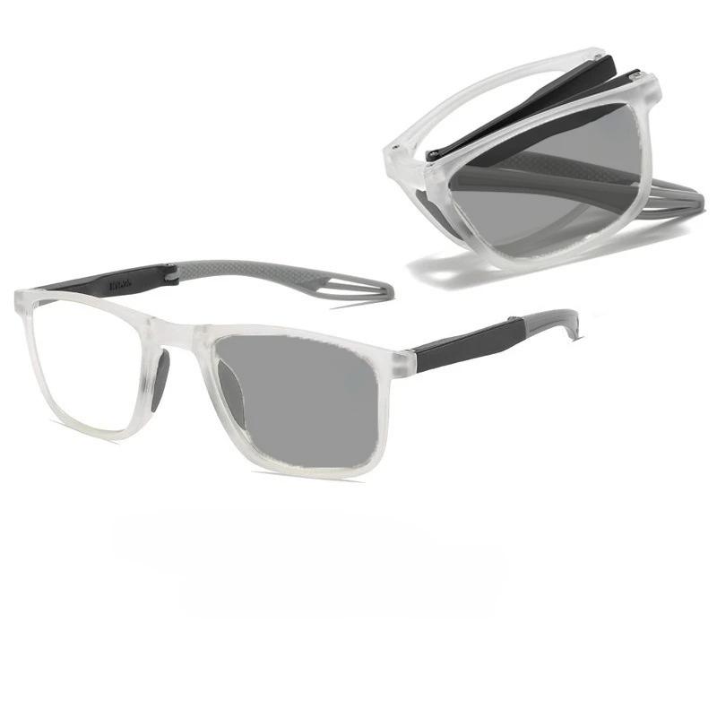 

Новые Портативные Складные Фотохромные Очки для Чтения Высокой Четкости Сверхлегкие Защищающие от Синего Света Очки для Пресбиопии Унисекс +4