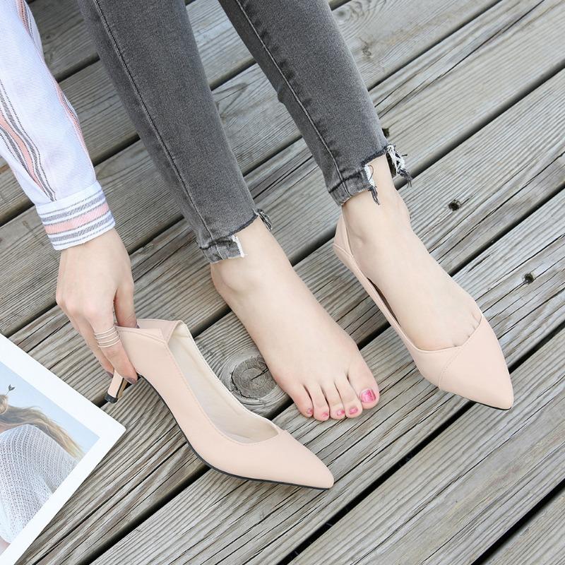 Fashion Pointed Stiletto High Heels Shoes Sexy Single Shoes Plus Size 46 Shallow Mouth Women's Work Dress Shoes High Heel Pumps