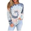 New Tie-dye Printed Round Neck Long-sleeved Pullover Loose Sweatshirt Top