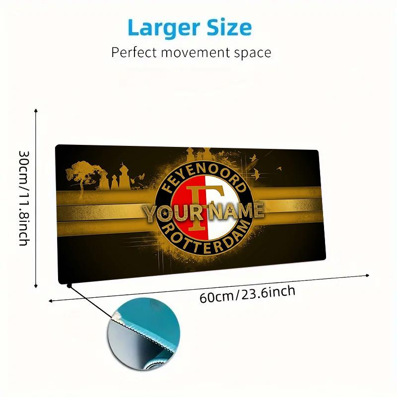 Feyenoord Custom Name Large Size Mouse Pad Large Gaming Table Cushion Non-slip Laptop Tablet Big Mousepad XXL Mat Mini PC Playmat With Lock Edge
