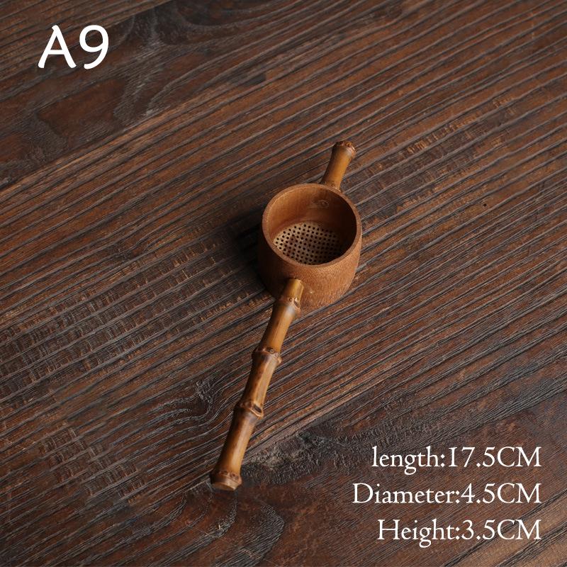 

Чайная церемония в японском стиле, бамбуковый деревянный фильтр для чая, сетчатый заварочный чайник, многоразовый A9