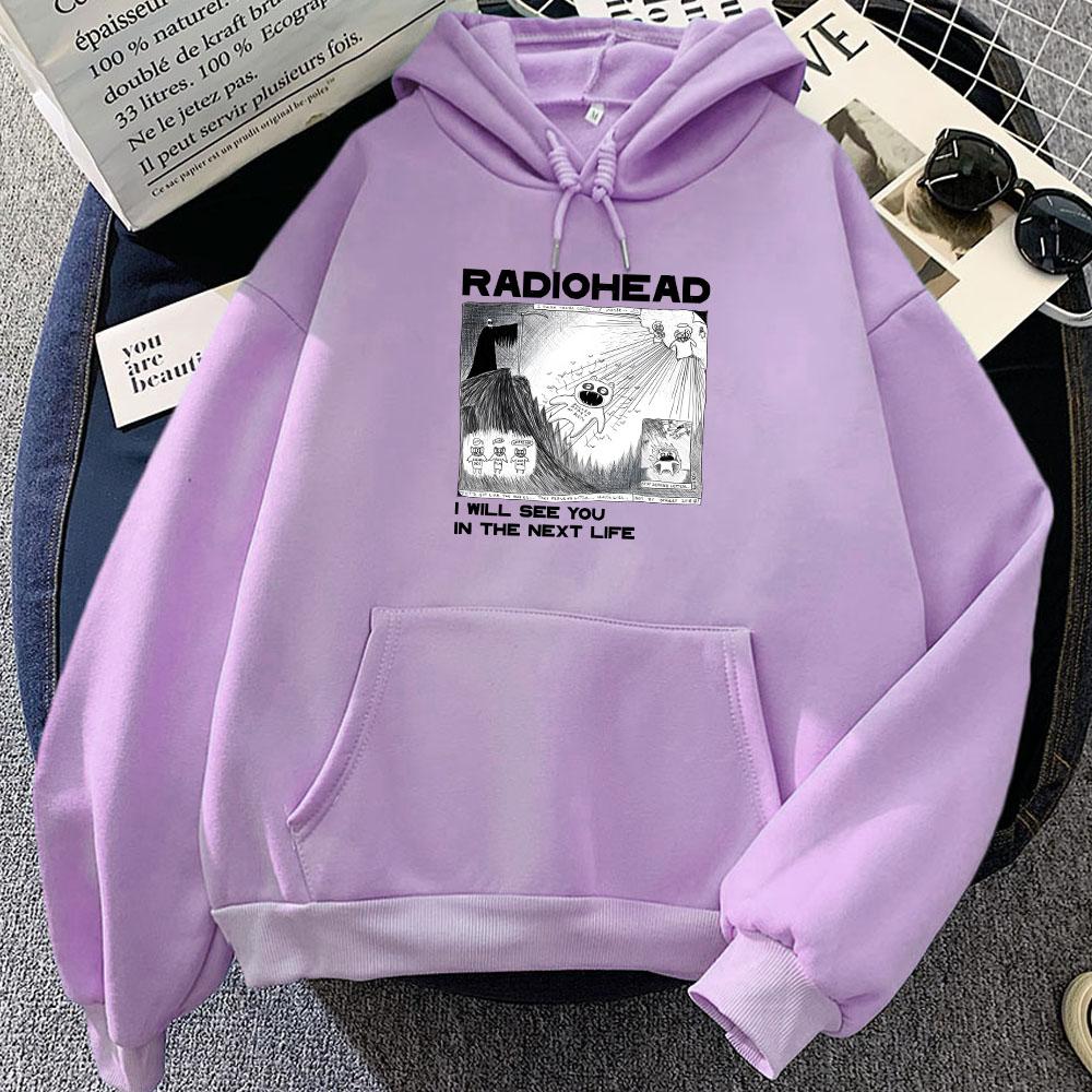 Radiohead Printed Sweatshirt Funny Retro Cartoon Hoody Harajuku Manga Hoodie Unisex Autumn Fleece Long Sleeve Clothes Streetwear