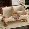 1PC Vintage Floral Pattern Resin Tray - Abstract Design Double Grid Remote Control Storage Rack and Desktop Organizer