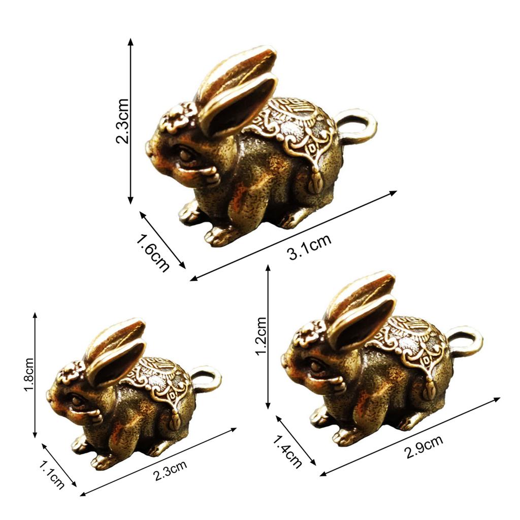 Klucz Charm Vintage Realistyczny mosiężny Zodiak Zwierzę Królik Miniaturowy brelok do kluczy Wisiorek do samochodu