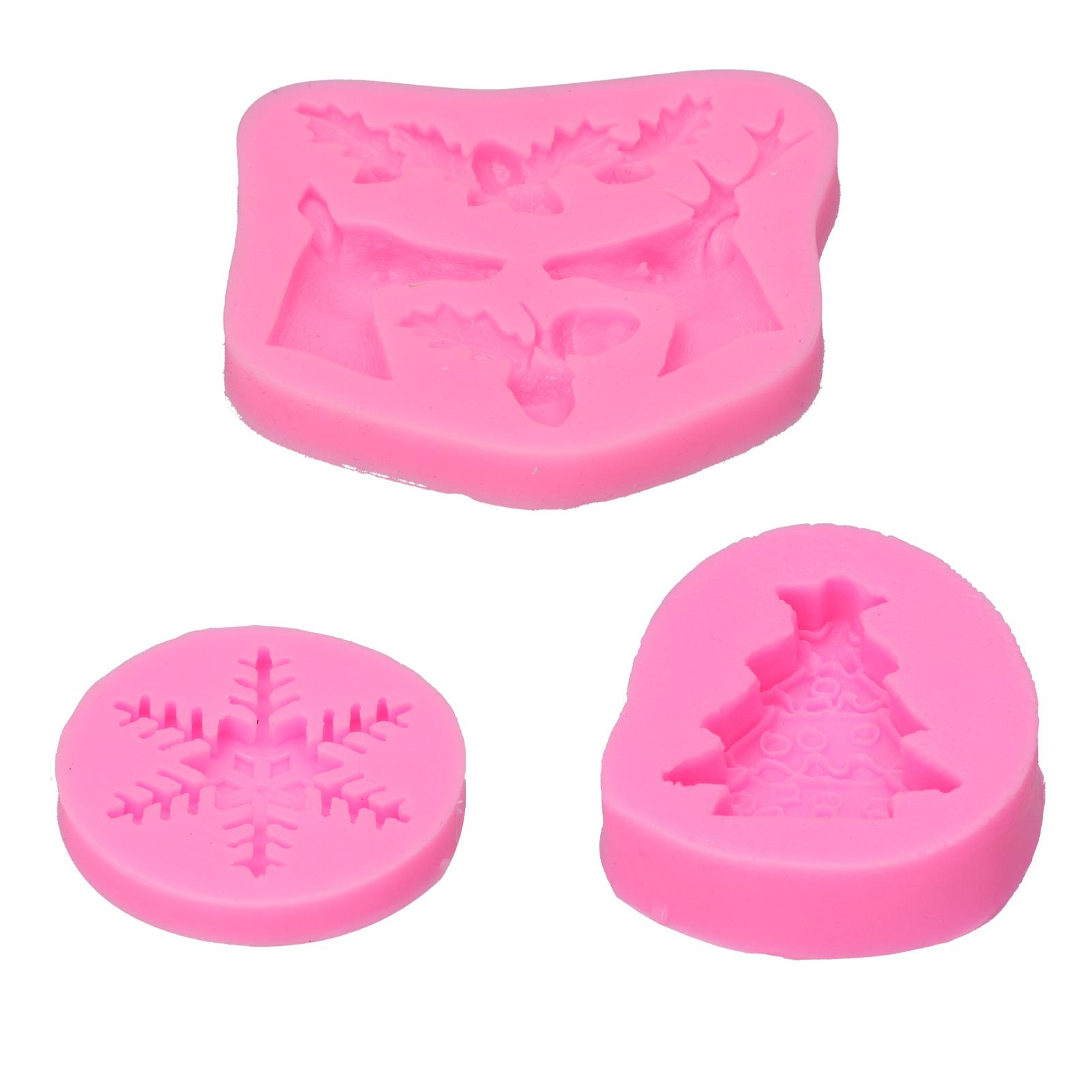 

Christmas Fondant Molds Nonstick High Temperature Resistance Flexible Silicone Baking Molds