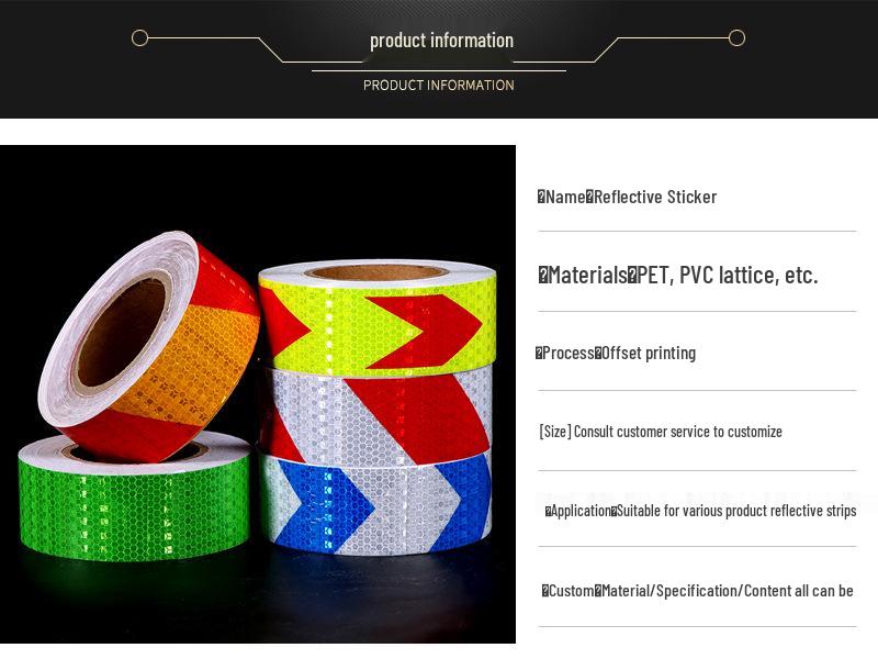 Red & White Reflective Arrow Tape for Traffic and Safety