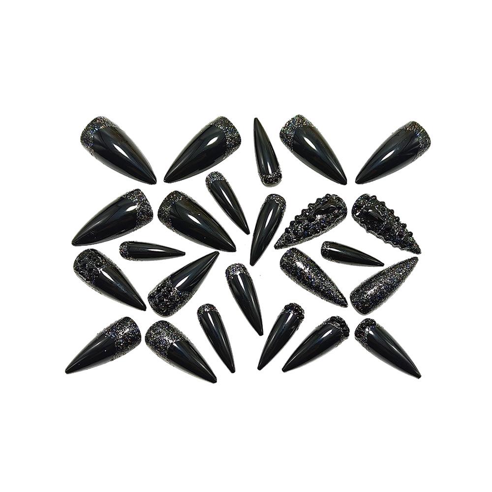 Spicy Gothic Luxury Rhinestone Nail Art Stickers and Wearable False Nails