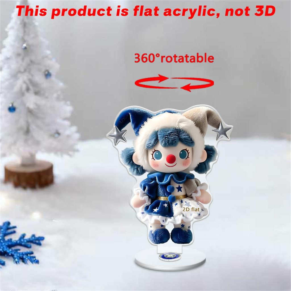 Christmas Cute Red And Blue Clown Festival Atmosphere 2D Acrylic 360 Rotating Ornament Gift Ornament