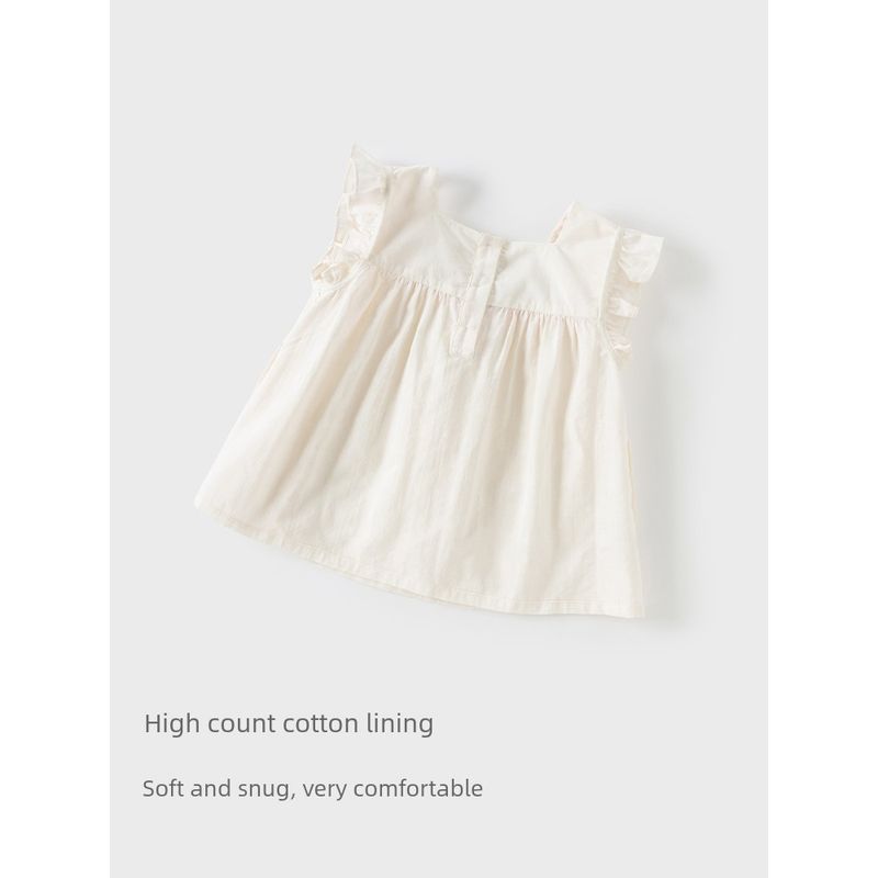 [Same Style as in the Mall] David Bella Kidsren's T-Shirt 2026 Summer New Style Girls' Baby Pure Cotton Doll Shirt Top