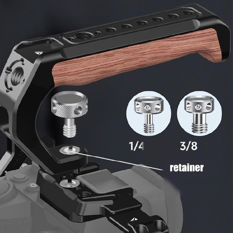 Camera Top Handle Handgrip 3/8 Locating Hole Cold Shoe Mount with 1/4 Holes for DSLR Cage Rig and Accessories