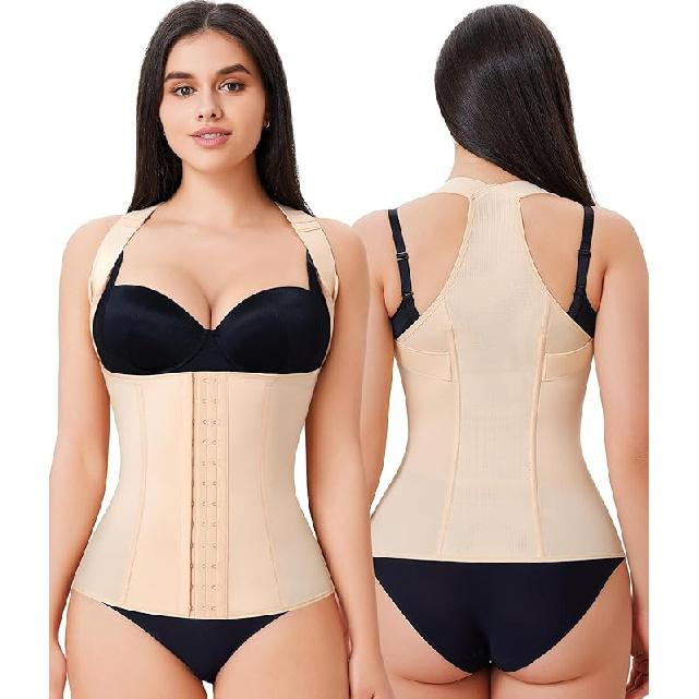 URSEXYLY Back Brace Posture Corrector for Women Adjustable Full Back Support Shoulder Straightener Upper and Lower Back Pain Relief(Black,L) Small