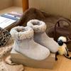 Women's Fur Mouth Large Size Winter Warm Fur One Snow Boots Padded Lining Ankle Boots Non-slip Hiking Sports Cotton Boots