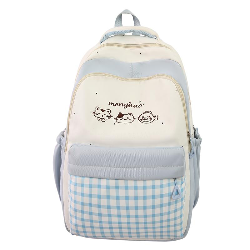 Student Schoolbag Women's Plaid Backpack College Style Backpack