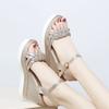 Women's Sandals Wedges Heel Pink Platform Roman Style Ladies Shoes Summer 2025 Comfortable Sale Original Offers Trending Sandal