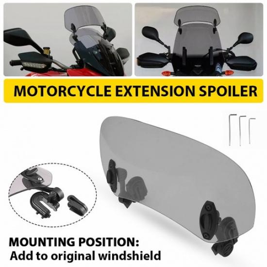 

Universal Adjtable Motorcycle Windshield Extension Windscreen Deflector AUXITO