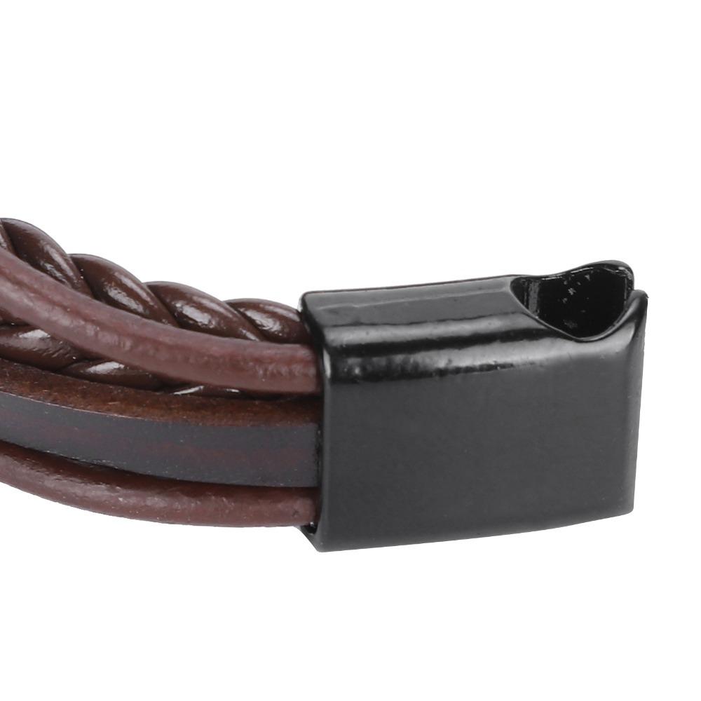 2pcs PU Leather Leather Bracelet Brown Multi-Strand Bracelet Fashion Braided Bracelet For Men