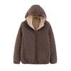 Women Coat Solid Color Hooded Plush Thicken Winter Jacket for Work