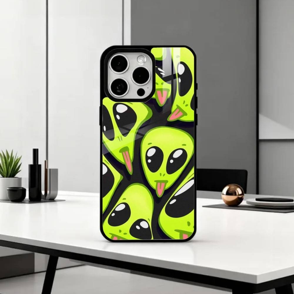 Cool C-Cartoon Alien Space Phone Case For iPhone17,16,15,14,13,12,11 Plus,Pro Max Magnetic For Magsafe Wireless Charging