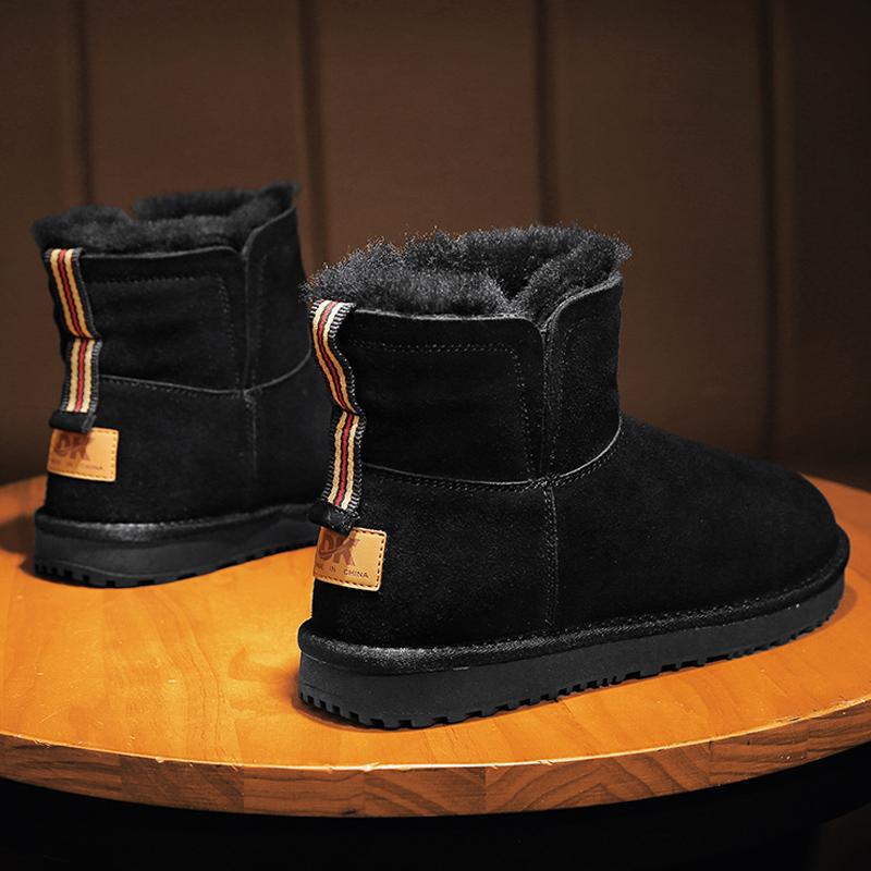 

Мужские велюровые термоботинки средней высоты для улицы, зимние новые сапоги для снега, холодостойкие и нескользящие, утепленные хлопковые ботинки на платформе, мужская обувь 44