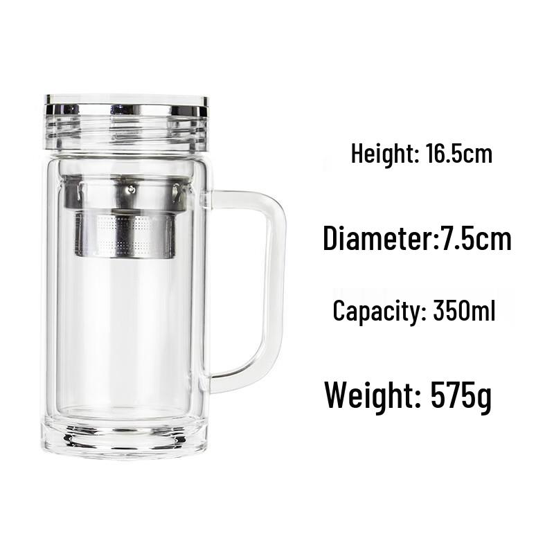 OLOEY Double-Layer Borosilicate Glass Mug