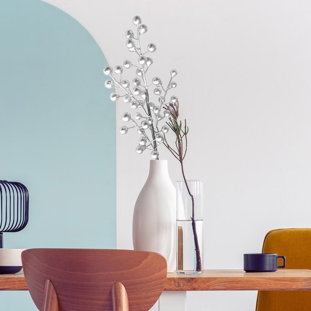 Branche de Baies Artificielles Longueur 50cm Cueillette de Baies Faux Bourgogne Multifonctionnelle pour Maison Mariage Fête