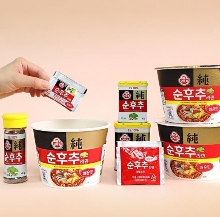 Ottogi Mild Pepper Ramen Spicy 105g – Korean Instant Noodles with Savory Spicy Broth