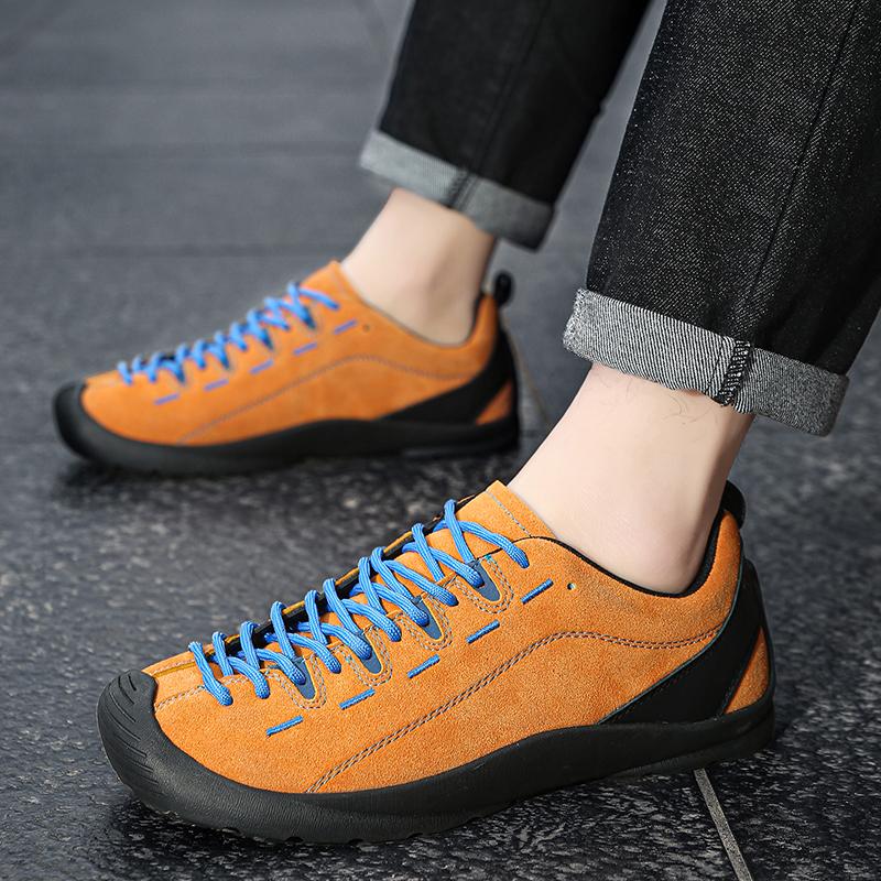 Fashion Wide Toe Men's Casual Sneakers Couple Genuine Leather Sport Footwear Lightweight Breathable Running Shoes Walking Shoes