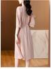 Elegant Plus Size V-Neck Mulberry Silk Dress - Age-Reducing & Slimming