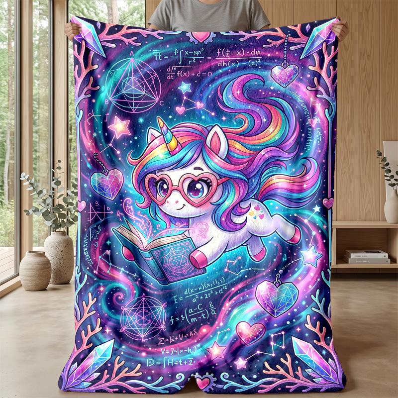 Unicorn Rainbow Stars Theme blanket Lightweight Warm Flannel Blanket Decorative Throw Blanket for Home Decoration