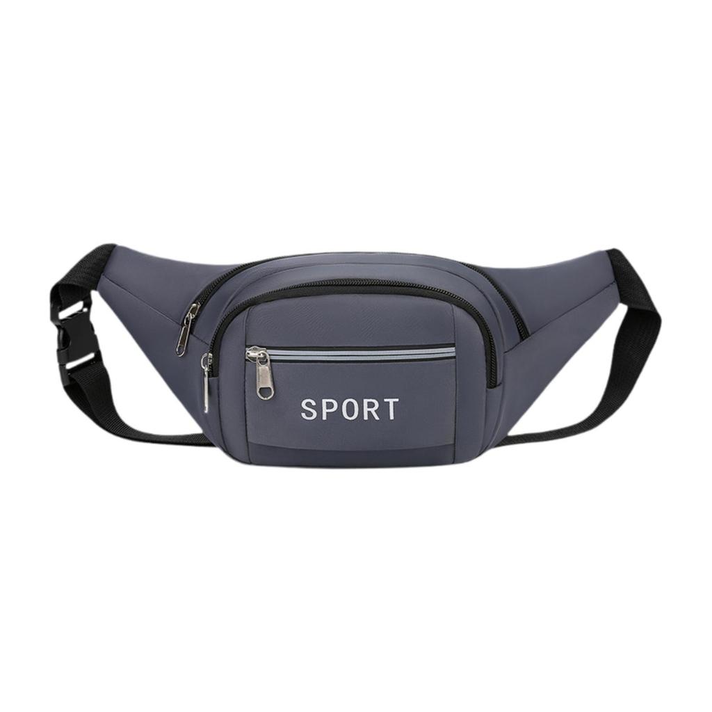 Men Fanny Pack Waist Bag Zipper Supplies Adjustable Strap Casual Shoulder Bag for Running Cycling Workout Outdoor Sports Travel
