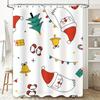 Tu Christmas Shower Curtain Festive Holiday Waterproof Bathroom Decor Farmhouse Merry Xmas Pattern Fabric Backdrop Festive Home