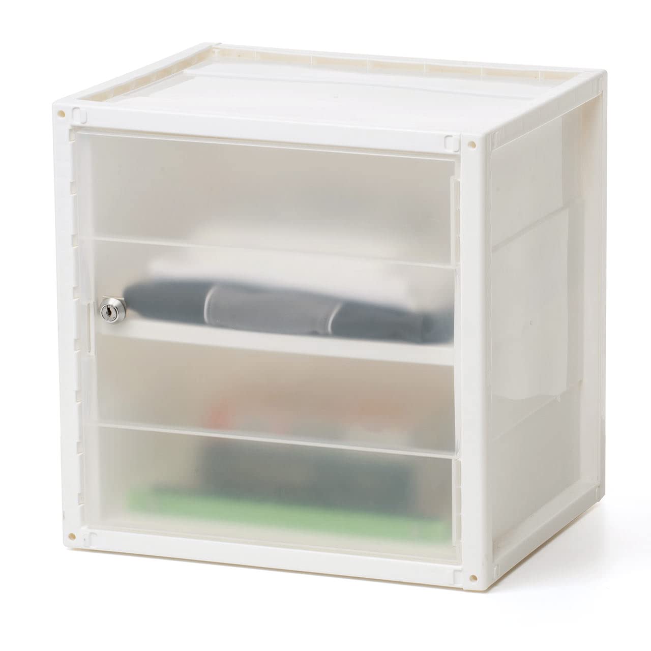 

Sanwa Direct Локер с ключом, смола, с ключом, полка, легкий, соединяемый по вертикали и горизонтали, штабелируемый, прозрачный, 100-LBOX005C