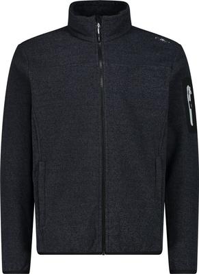 Men's Jacket CMP Fleece Jacquard-Knit-Tech Jacket (38H2237) Men's Fleece Jacquard-Knit-Tech with Diamond Pattern Anthracite/black