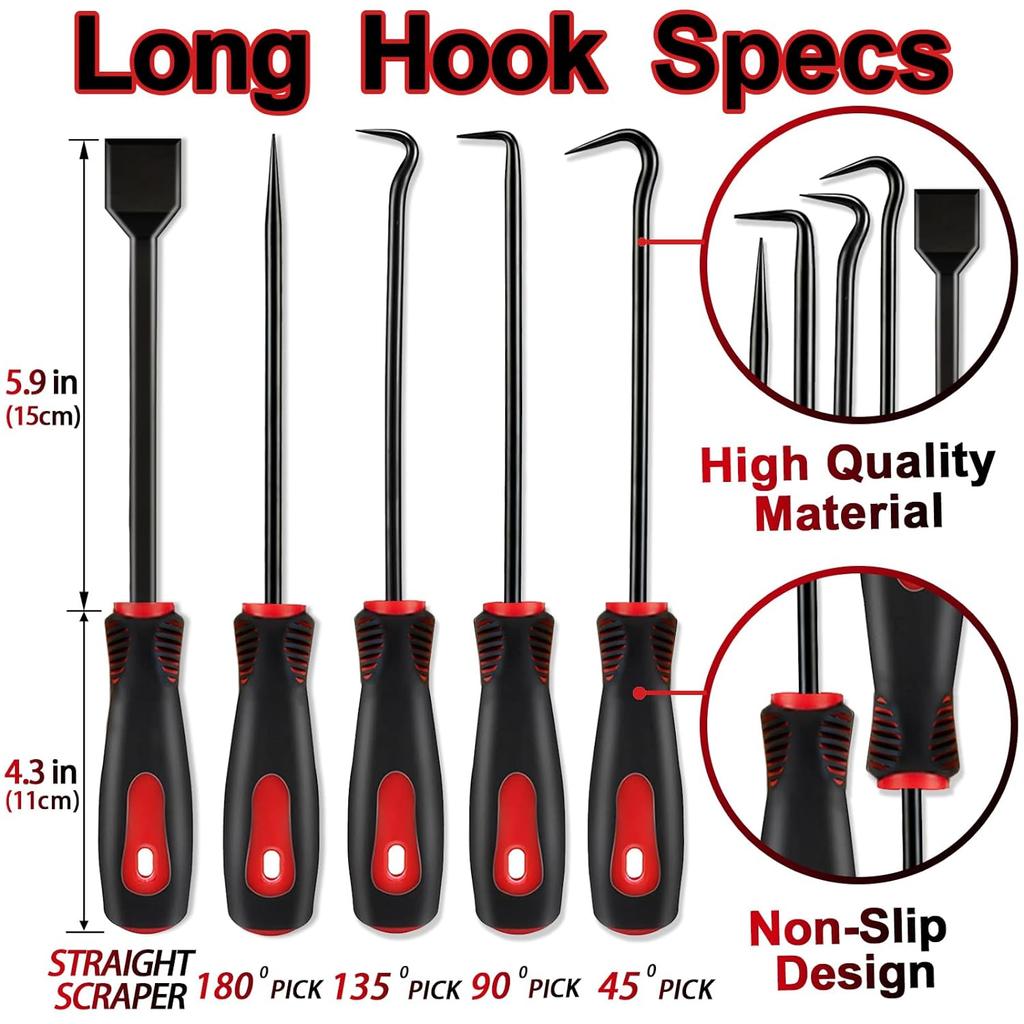 11Pcs Precision Picker And Hook Kit With Scraper And Magnetic Telescopic Toolbox