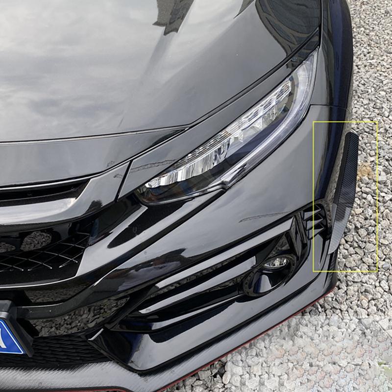 Front Bumper Lip Splitter Fin Air Knife Auto Body Kit Car Spoiler For Honda Civic FK8 Si Type-R 2019-2025