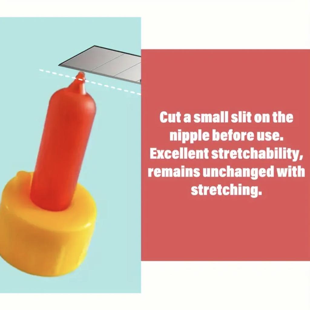 50 τμχ Θηλές από μαλακό καουτσούκ για ζώα, συμβατές με μπουκάλια, βιδωτό σύνδεσμο