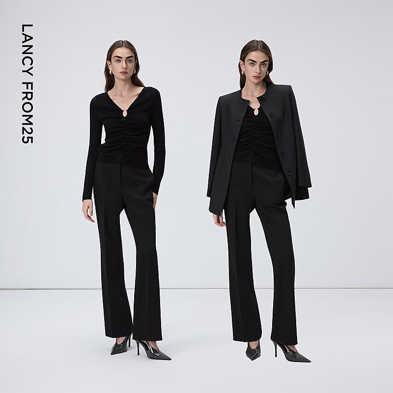 Lanzi Triacetate V-Neck Knit Top