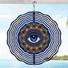 Classic Mandala Evil Eye Wind Chime - 3D Hanging Rotary Outdoor Decor, Colorful Metal Garden Art for Patio